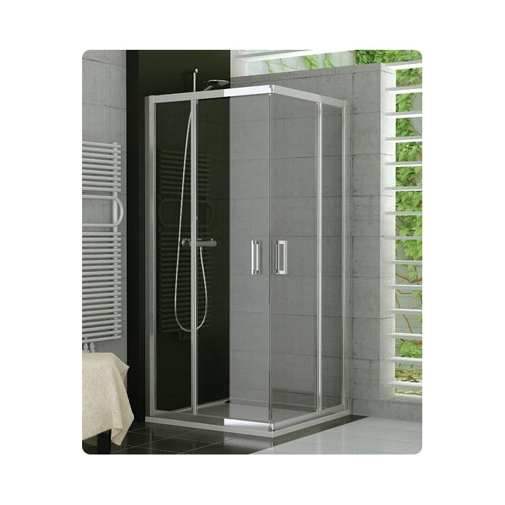 Drzwi rozsuwane 4-częściowe SanSwiss TOP-LINE TOPS4 szer. 1200 - 1800 mm, wys. do 1900 mm, srebrny mat, przezroczyste- sanitbuy.