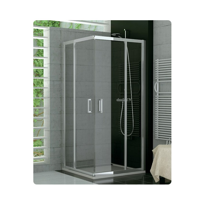 Kabina, drzwi rozsuwane SanSwiss TOP-LINE TOP lewe, szer. 600 - 900 mm, wys. do 1900 mm, srebrny mat, przezroczyste - sanitbuy.p