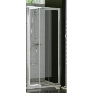 Kabina, drzwi rozsuwane 3-częściowe SanSwiss TOP-LINE TOE3 lewe, szer. 600 - 900 mm, wys. do 1900 mm, srebrny mat, przezroczyste