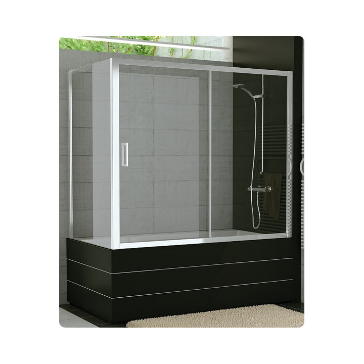 Parawan 2-częściowy rozsuwany SanSwiss TOPB2 lewy szer. 1200 - 1800 mm, wys. 1500 mm, połysk, przezroczyste- sanitbuy.pl