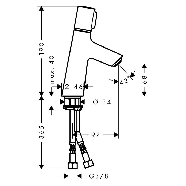 Bateria umywalkowa jednouchwytowa Hansgrohe Talis Select S stojąca, wys. 190 mm, chrom, komplet odpływowy- sanitbuy.pl