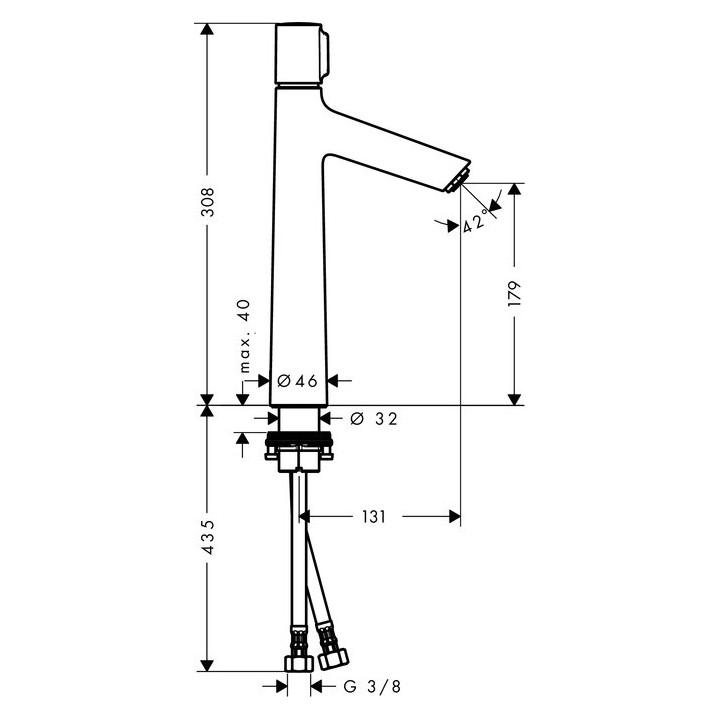 Bateria umywalkowa jednouchwytowa Hansgrohe Talis Select S stojąca, wys. 220 mm, chrom, bez kompletu odpływowego- sanitbuy.pl