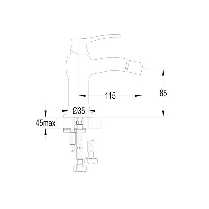 Bateria Omnires Art Deco bidetowa sztorcowa- sanitbuy.pl