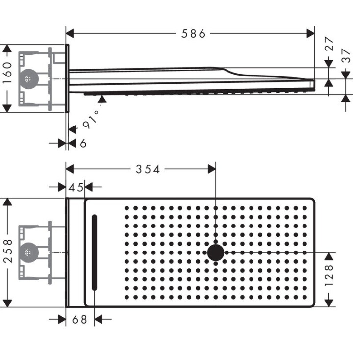 Deszczownica Hansgrohe Rainmaker Select 580 3jet dł. 586 mm, biały/chrom- sanitbuy.pl