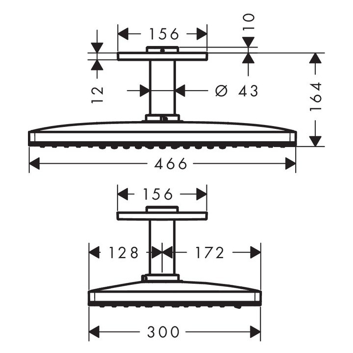 Deszczownica Hansgrohe Rainmaker Select 460 3jet dł. 586 mm, biały/chrom, ramię 450 mm- sanitbuy.pl