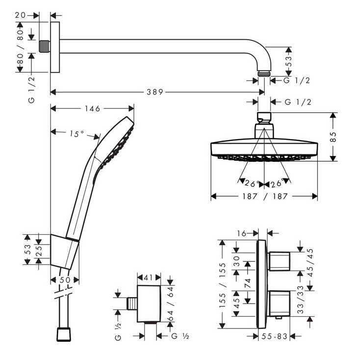 Zestaw podtynkowy Hansgrohe Raindance Select E/Shower Select E podtynkowy, chrom- sanitbuy.pl