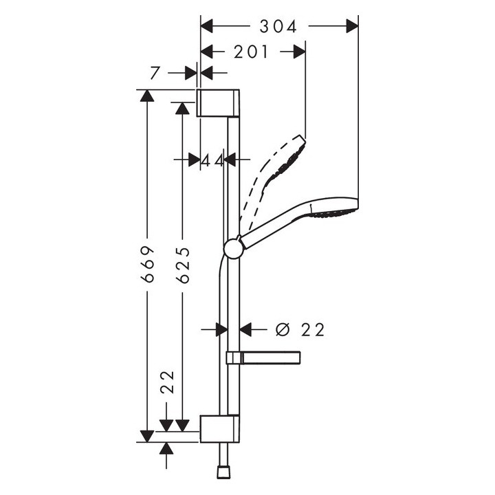 Zestaw prysznicowy Hansgrohe Croma Select E Vario 0,65 m, biały/chrom, mydelniczka Casetta- sanitbuy.pl