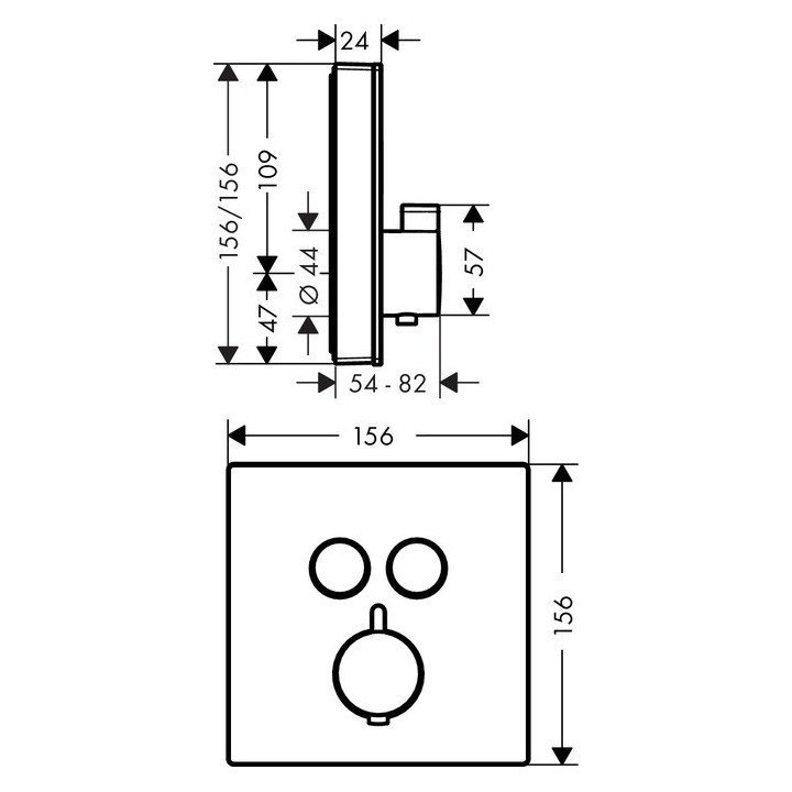 Bateria termostatyczna Hansgrohe ShowerSelect Glass podtynkowa, el. zewnętrzny, biały/chrom, 1 odbiornik- sanitbuy.pl