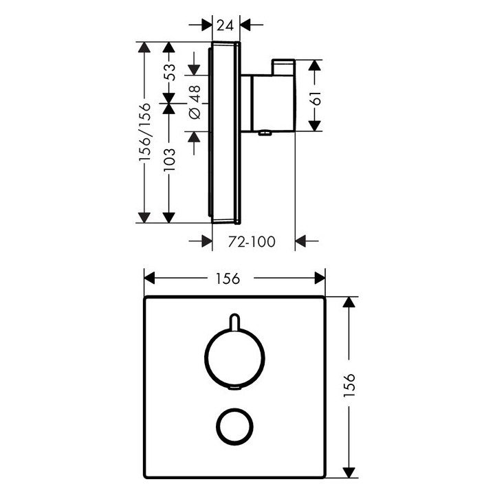 Bateria termostatyczna Hansgrohe ShowerSelect Glass podtynkowa, el. zewnętrzny, biały/chrom, HighFlow- sanitbuy.pl