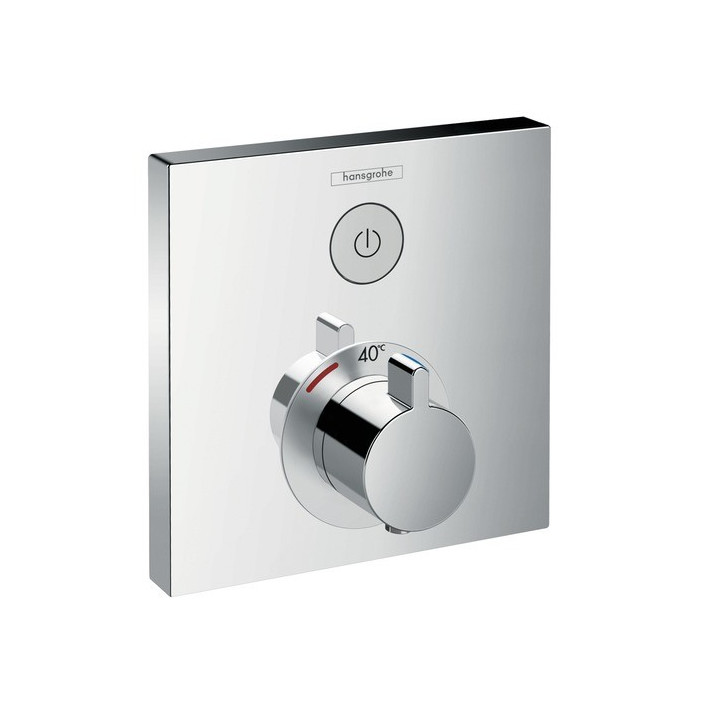 Bateria termostatyczna Hansgrohe ShowerSelect Glass podtynkowa, el. zewnętrzny, czarny/chrom, 1 odbiornik- sanitbuy.pl