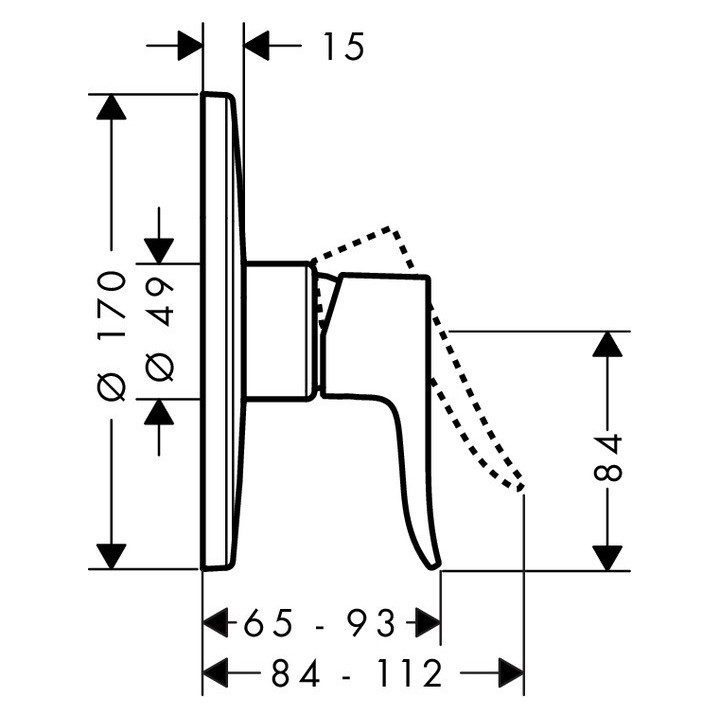 Bateria prysznicowa 1-uchwytowa Hansgrohe Metris podtynkowa, el. zewnętrzny, chrom, HighFlow- sanitbuy.pl