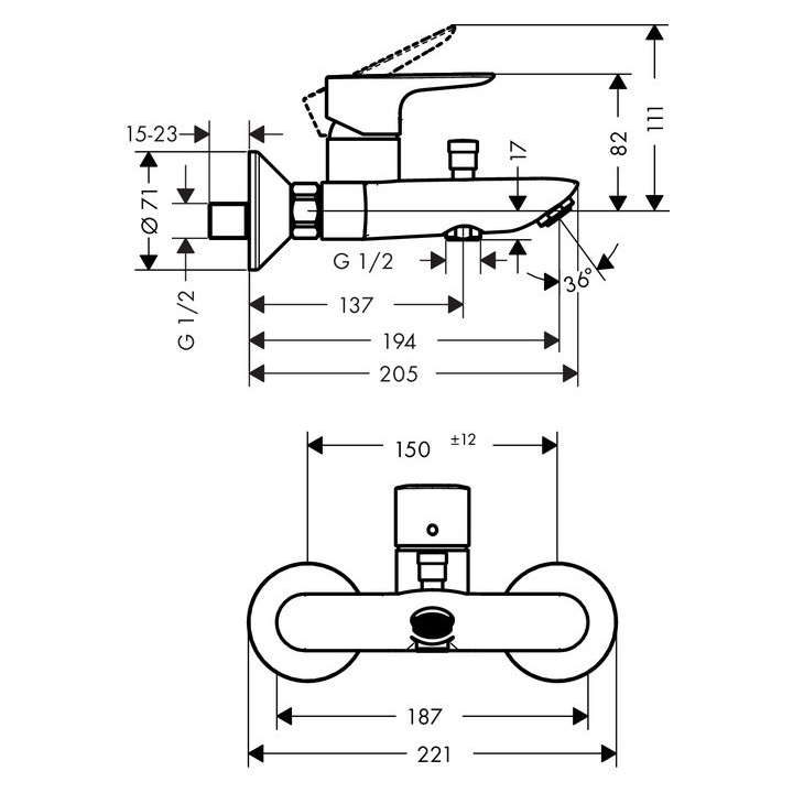 Bateria umywalkowa 1-uchwytowa Hansgrohe Talis E wylewka 225 mm, chrom, podtynkowa, el. zewnętrzny- sanitbuy.pl