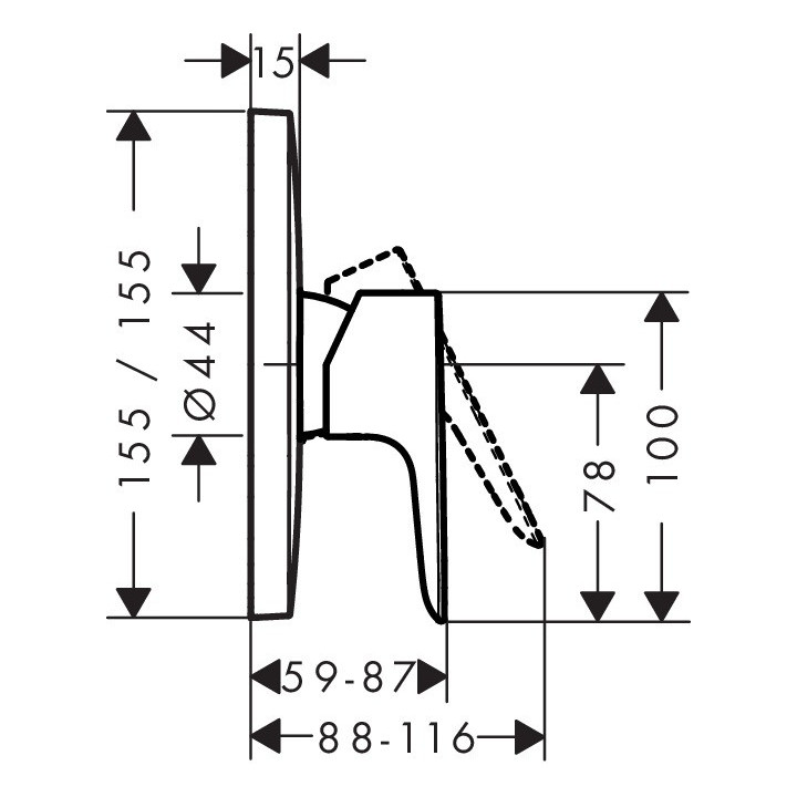 Bateria wannowa 1-uchwytowa Hansgrohe Talis E podtynkowa, el. zewnętrzny, chrom- sanitbuy.pl