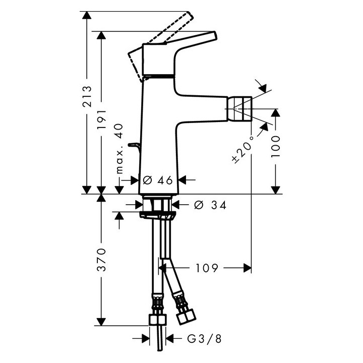 Bateria umywalkowa 1-uchwytowa Hansgrohe Talis S wys. 206 mm, chrom, brak mieszacza, brak kompletu odpływowego- sanitbuy.pl