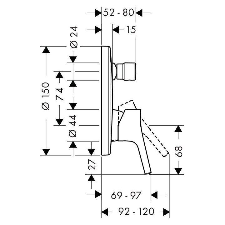 Bateria wannowa 1-uchwytowa Hansgrohe Talis S podtynkowa, chrom, el. zewnętrzny- sanitbuy.pl