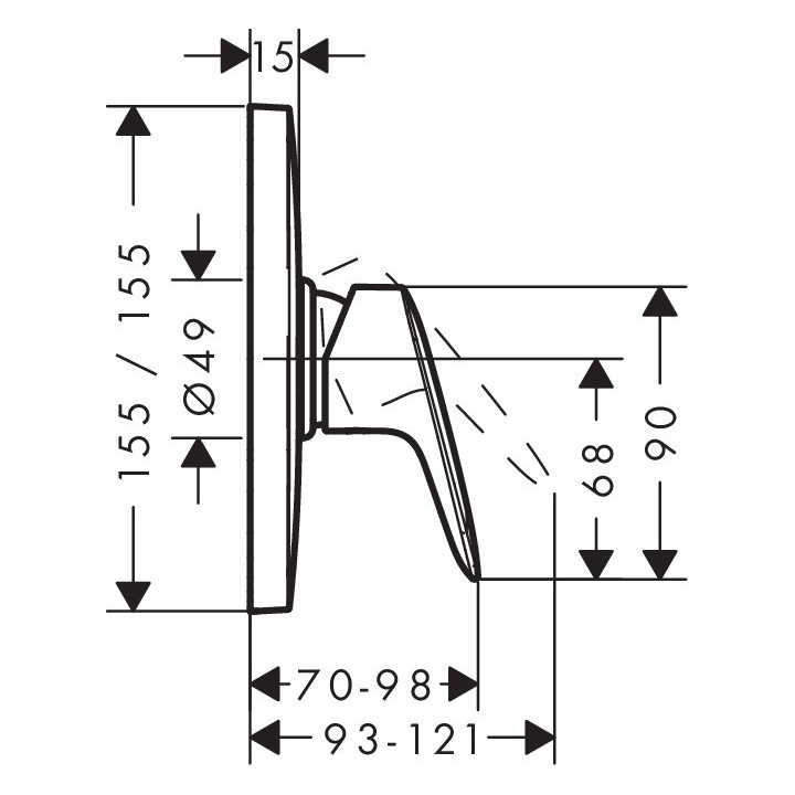 Bateria prysznicowa 1-uchwytowa Hansgrohe Logis podtynkowa, chrom, HighFlow - sanitbuy.pl