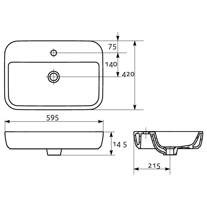 Umywalka Cersanit Omega 65 cm meblowa- sanitbuy.pl