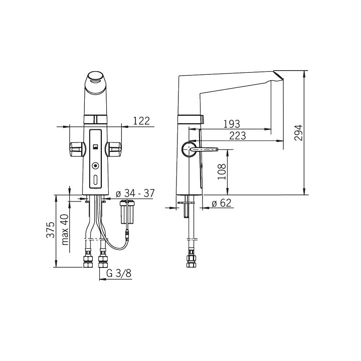 Bateria umywalkowa Oras Cubista, chrom- sanitbuy.pl