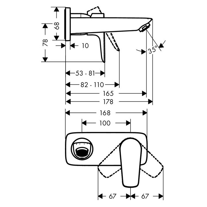 Bateria umywalkowa Hansgrohe Talis E, podtynkowa, wylewka o dł. 16,5 cm, element zewnętrzny, chrom- sanitbuy.pl