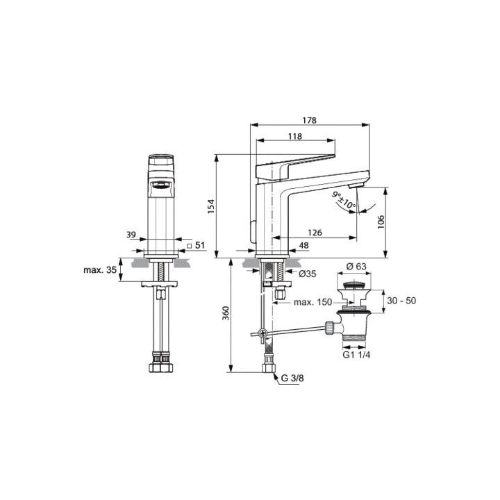 Bateria umywalkowa Ideal Standard Tonic II stojąca- sanitbuy.pl