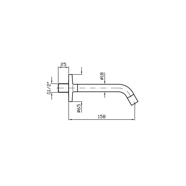 Wylewka wannowa Zucchetti Isystick ścienna, dł. 158 mm, chrom- sanitbuy.pl
