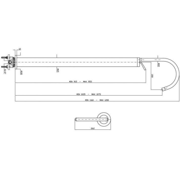 Bateria umywalkowa Zucchetti Isystick wolnostojąca, wys. 1160 - 1200 mm, satyna- sanitbuy.pl