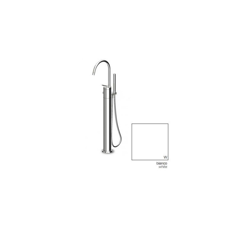 Bateria wannowa Zucchetti Isystick wolnostojąca, wys. 905 - 945 mm, satyna,  z prysznicem, el. zewnętrzny- sanitbuy.pl