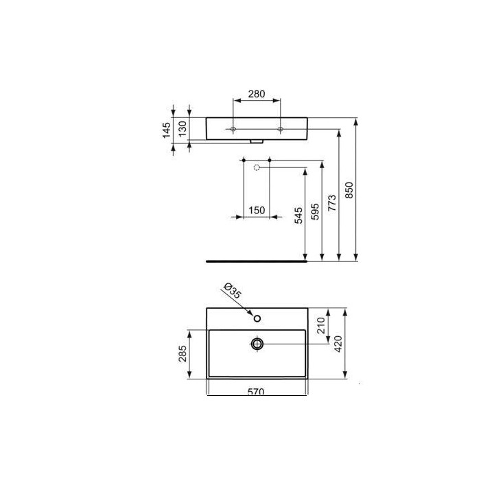 Umywalka meblowa IdealStandard Strada 60 cm, biała, z otworem na baterię- sanitbuy.pl