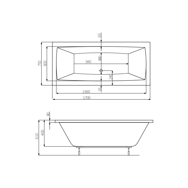 Wanna prostokątna Roca Vita biała, 170 x 75 cm, akrylowa, lewa/prawa- sanitbuy.pl