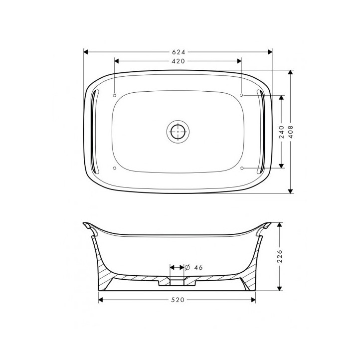 Misa umywalkowa Axor Urquiola 625 mm- sanitbuy.pl