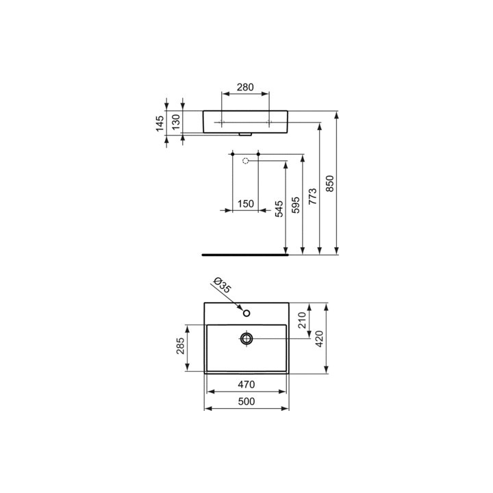 Umywalka meblowa IdealStandard Strada 50 x 42 cm, biała, z otworem- sanitbuy.pl