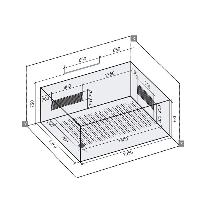Wanna asymetryczna Ruben Ego narożna, 195 x 135 x 45 cm, biała, system hydromasażu Maxus Maximus- sanitbuy.pl
