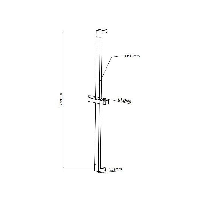 Drążek prysznicowy Omnires DR08 chrom, dł. 77,5 cm- sanitbuy.pl