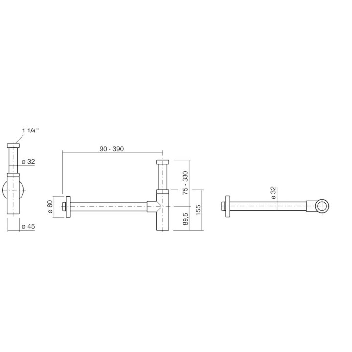 Syfon do umywalki Alape, chrom- sanitbuy.pl