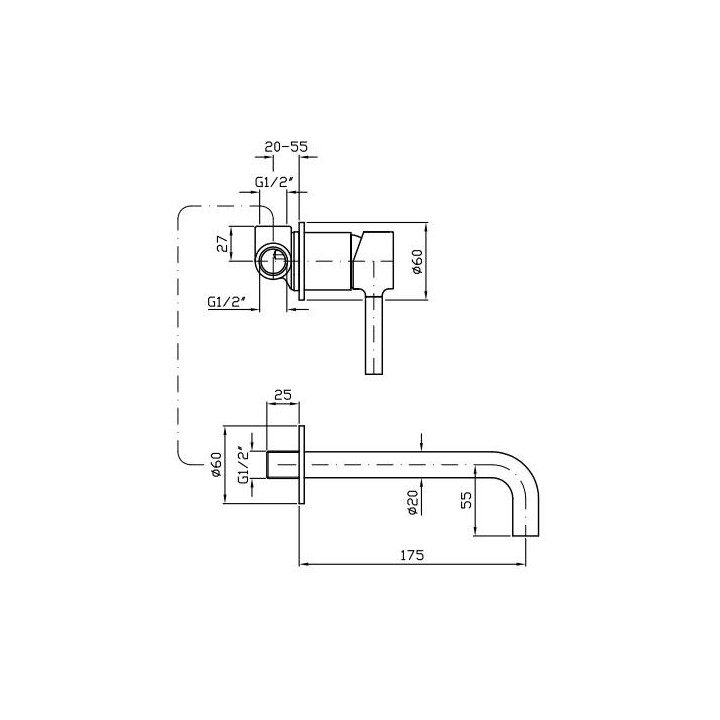 Bateria umywalkowa Zucchetti PAN ścienna, 2-otworowa, biały mat- sanitbuy.pl