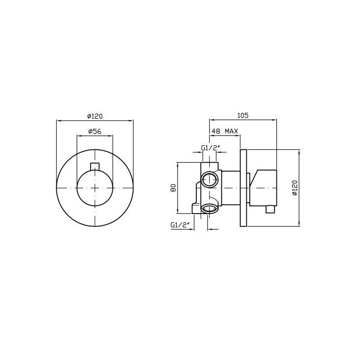Przełącznik 5-drożny do baterii podtynkowych Zucchetti PAN chrom, do wyjścia 1/2"- sanitbuy.pl
