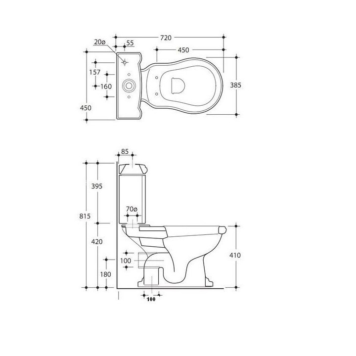 Miska Kerasan Retro 38,5x59 cm, stojąca odpływ pionowy, 101201- sanitbuy.pl