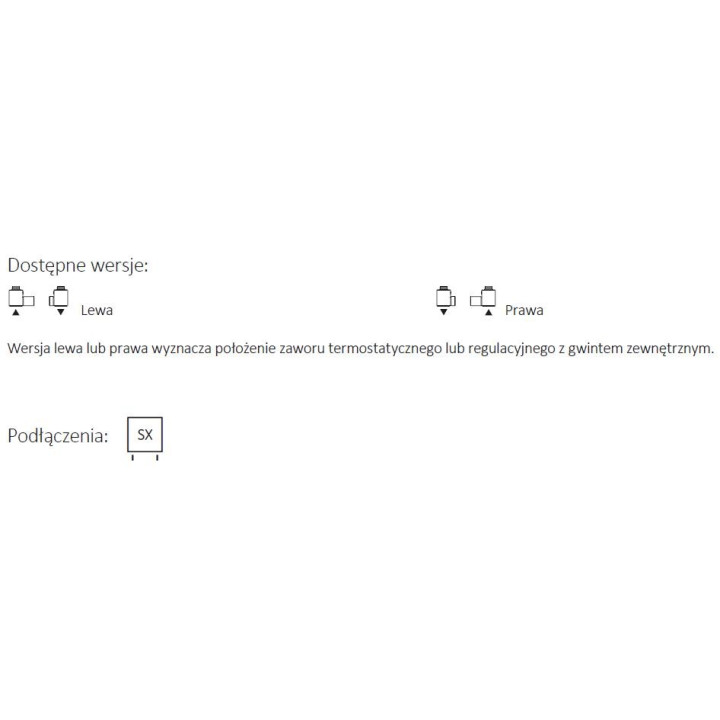 Zestaw Terma Dexter regulacyjny kątowy, Lewy - biały- sanitbuy.pl