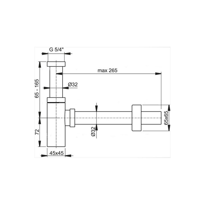 Syfon umywalkowy Alcaplast DESIGN chrom, czworokątny- sanitbuy.pl
