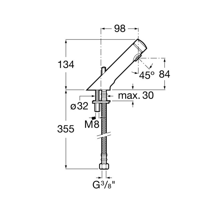 Bateria umywalkowa czasowa Roca Avant stojąca, chrom, z mieszaczem- sanitbuy.pl