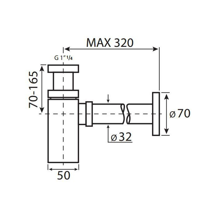 Syfon umywalkowy Vedo DUE , chrom- sanitbuy.pl