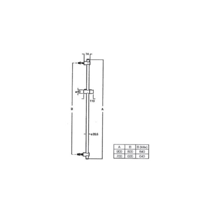 Drążek prysznicowy Roca Stella chrom, 700 mm, mocowanie słuchawki- sanitbuy.pl