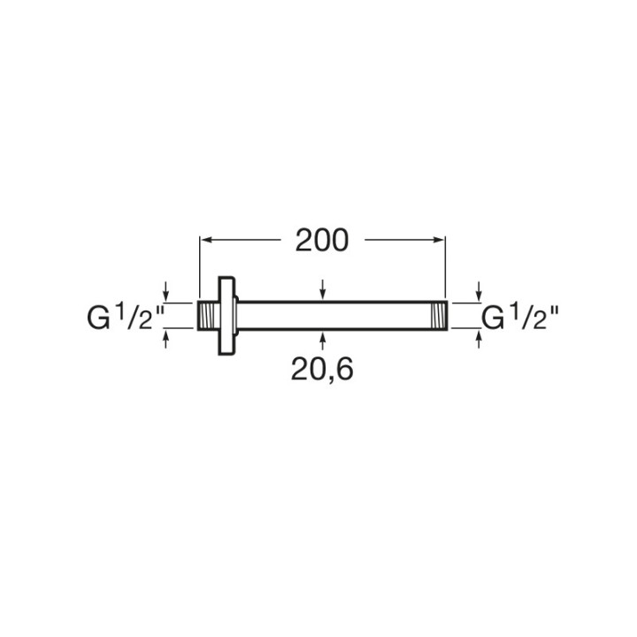 Ramię prysznicowe Roca Raindream sufitowe, chrom, dł. 100 mm- sanitbuy.pl