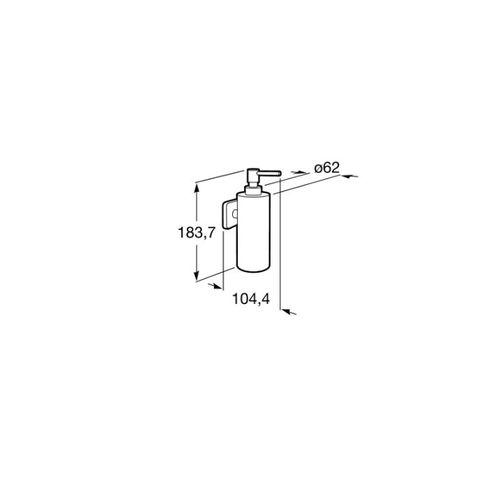 Dozownik szklany Roca Victoria ścienny, wys. 163 mm- sanitbuy.pl