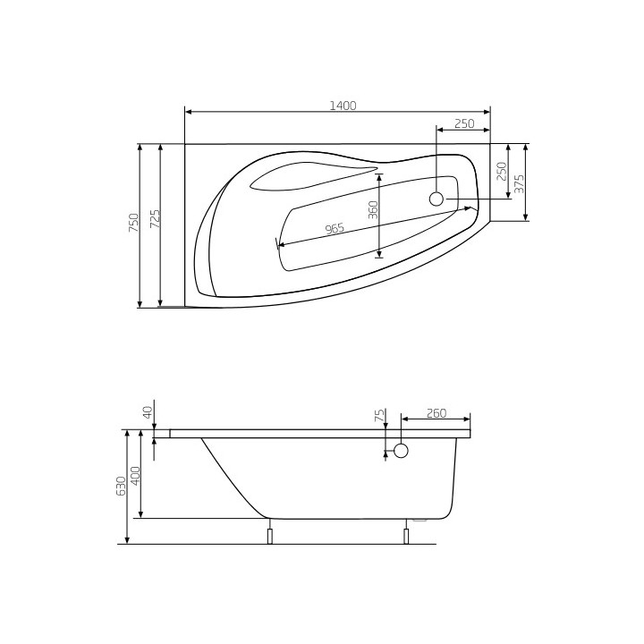 Wanna prostokątna Roca Fantasy biała, akrylowa, 185 x 115 cm, stelaż w zestawie- sanitbuy.pl