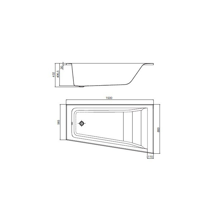 Wanna narożna asymetryczna Roca Easy lewa, biała, akrylowa, 150 x 80 cm, nóżki w zestawie- sanitbuy.pl