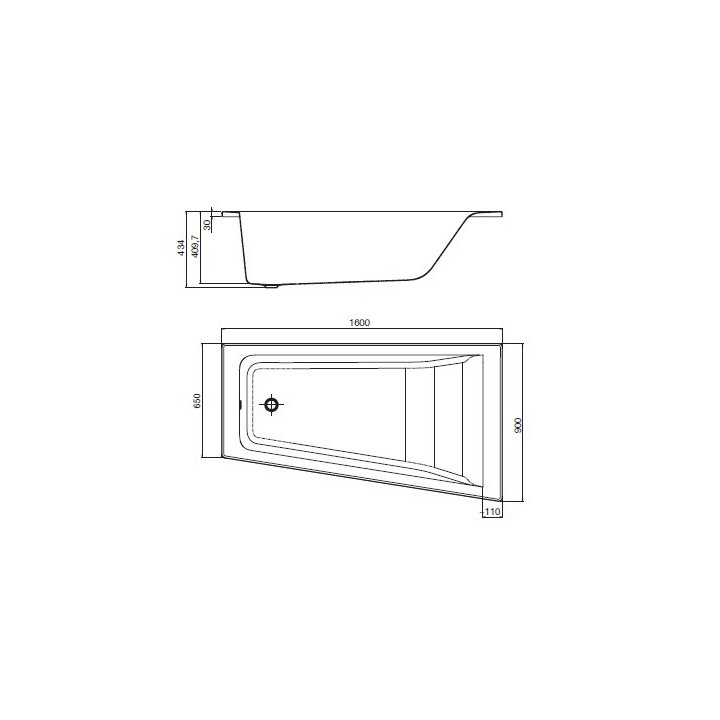 Wanna narożna asymetryczna Roca Easy lewa, biała, akrylowa, 160 x 90 cm, nóżki w zestawie- sanitbuy.pl