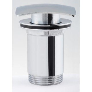 Korek klik-klak Omnires do syfonu umywalkowego, wzór kwadratowy płaski - chrom- sanitbuy.pl