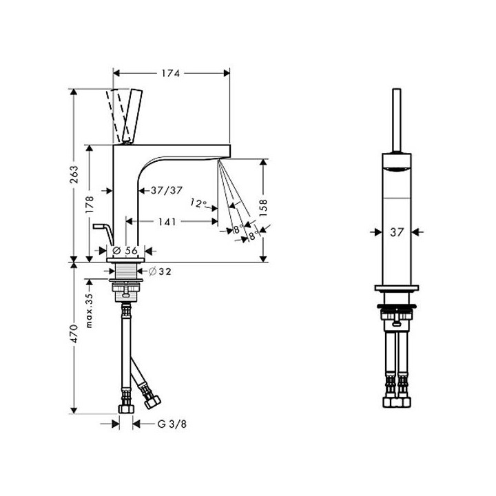 Bateria Axor Citterio umywalkowa jednouchwytowa 180 mm- sanitbuy.pl