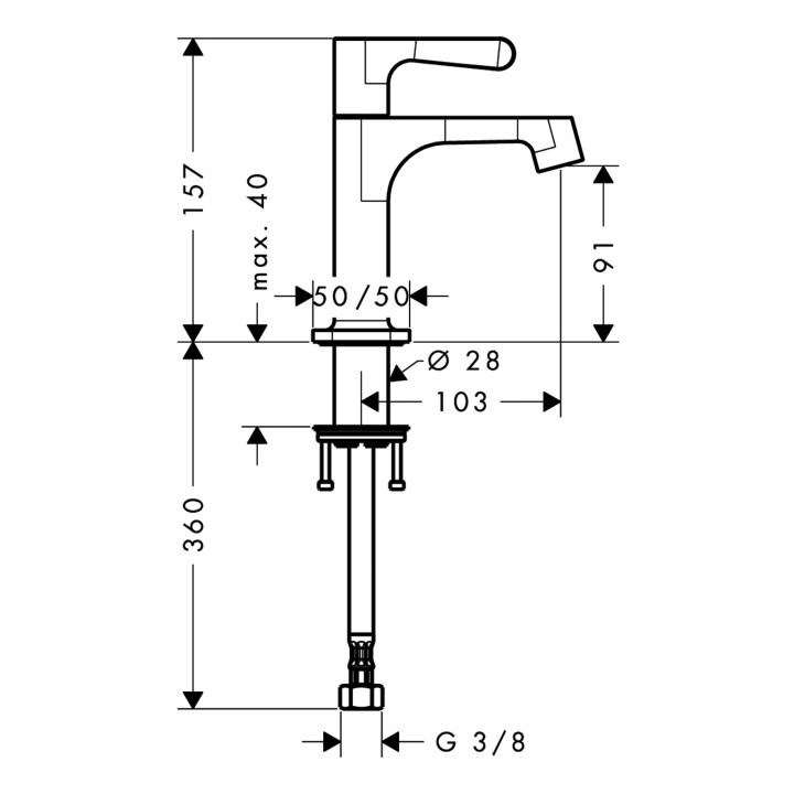 Bateria Axor Citterio M umywalkowa jednouchwytowa bez kompletu odpływowego- sanitbuy.pl